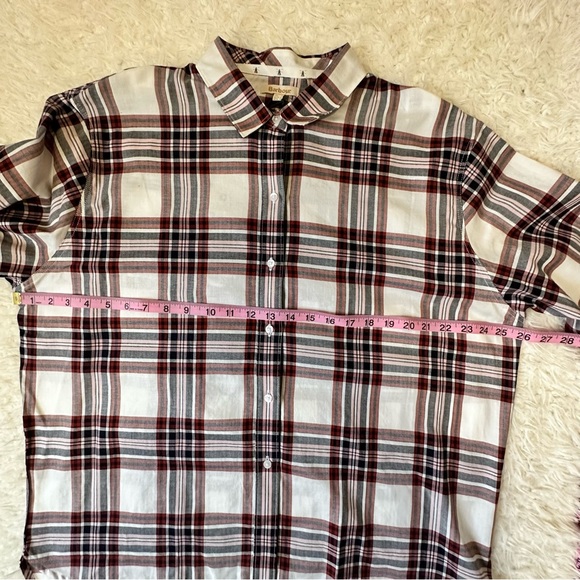 Barbour Plaid Bethwin Long Sleeve Top NWT Sz 8 - Picture 4 of 6